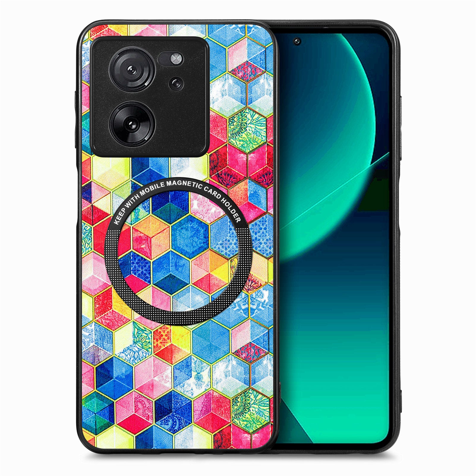 P1 For Xiaomi 13T / 13T Pro / Redmi K60 Ultra Case PU+TPU+PC Pattern Printing Magnetic Ring Phone Cover P1 For Xiaomi 13T / 13T Pro / Redmi K60 Ultra Case PU+TPU+PC Pattern Printing Magnetic Ring Phone Cover